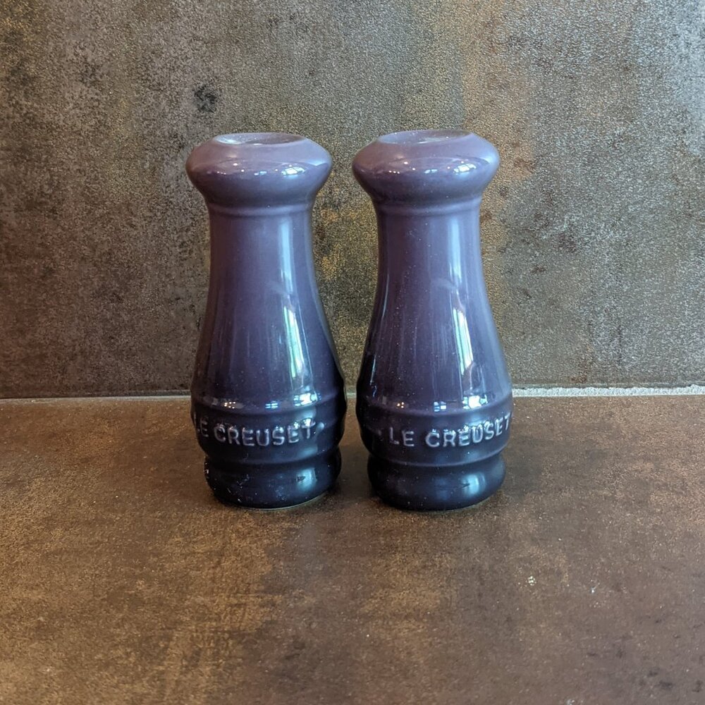 Le Creuset salt and pepper shakers